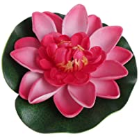 Flores artificiales flotantes- flor de loto- plantas de lirio de agua- decoración para estanques de jardín.- EVA- Rojo…